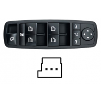Mercedes M W164 2005.02-*Interruptor Puerta Delantero  Izq+retrovisor Abatible Electricamente(Negro)(4 Botones)3 Pin