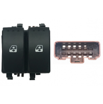 Renaul Meg 02-*Boton Puerta Delantera Izq Con Confort (Elevalunas Puerta Trasera Dch/Izq) (2 Botones) 10pi (Conector Marron)