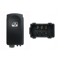 Renault Clio 05-*Boton Elevalunas Puerta Delanter. Dch+tr Dch/Izq 6pin(Conector Negra)