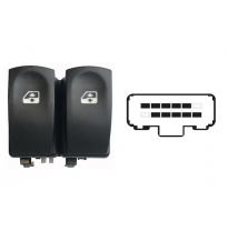 Renault Clio 05-*Interruptor Puerta Delanter. Izq (2 Botones) 10pin (Conector Blanco)