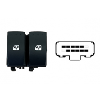 RENAULT KANGOO/MASTER 2008.02-*INTERRUPTOR PUERTA FRT IZQ 2 BOTONES 10PIN(FICHA NEGRA)