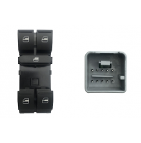 Seat/Vw Golf/Pas/Ibiz/Leon 03-*Interruptor Puerta Delanter. Izq (Negro/Blanco) (4 Botones) 10pin