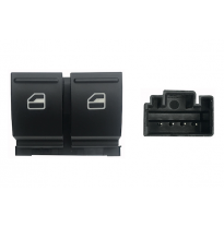 Seat/Vw Golf/Pas/Ibi/Leon 03-*Interruptor Puerta Delanter. Izq (Negro/Blanco) (2 Botones) 4pin