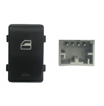 Vw Fox 2005-*Boton Elevalunas Delanter. Dch (Negro/Blanco) 4pin