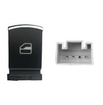 Seat/Vw Golf/Pas/Caddy 08-*Boton Elevalunas Delanter. Dch + Trasero Dch/Izq (Negro/Cromado) 3pin