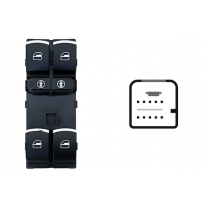 VW SHARAN/TOURAN 2010.05-*INTERRUPTOR PUERTA DELANTERA IZQ NEGRO/CROMADO(4 BOT)10PIN