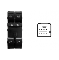 VW TOUAREG 2002.10-*INTERRUPTOR PUERTA DELANTERA IZQ NEGRO/BLANCO(4 BOT)10PIN