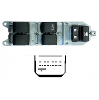 TOYOTA YARIS 2005.01-*INTERRUPTOR PUERTA DELANTERA IZQ (4 BOTONES)15PIN