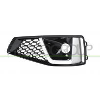 REJILLA IZQUIERDA PARAGOLPES-NEGRA-CON AGUJEROS ANTINIEBLA-CON MOLDURA CROMADA (MOD.S-LINE)