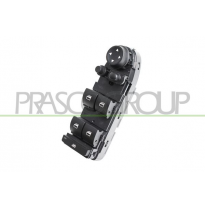 INTERRUPTOR ELEVALUNAS NEGRO-4 INTERRUPTORES-ELEVALUNAS PORTA DELANTERA IZQUIERDA-CON FUNCION ESPEJO ABATIBLE-18 PINES