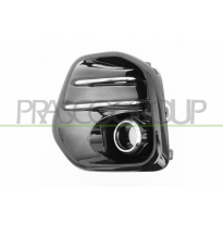 REJILLA DERECHA PARAGOLPES-NEGRA BRILLANTE-CON AGUJEROS ANTINIEBLA-CON MARCO Y MOLDURA CROMADA