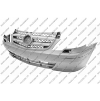 Paragolpes Delantero-Negro/Granulado-Con Rejilla-Con Agujeros Lavafaros