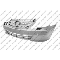 Paragolpes Delantero Negro Granulado Con Rejilla -  Con Agujeros Sensor + Soportes - Con Agujeros Lavafaros - Modelo Vito