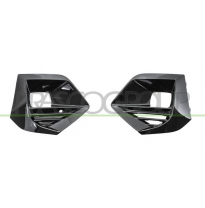 SET REJILLA PARAGOLPES NEGRO BRILLANTE CON AGUJEROS ANTINIEBLA (DERECHA+IZQUIERDA)