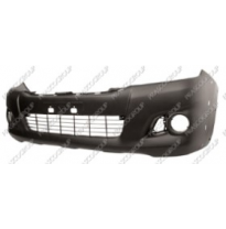 Paragolpes Delantero Imprimado Negro Con Agujeros Antiniebla-Con Agujeros Pasorueda-Con Rejilla Central Paragolpes Toyota Hilux