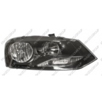 Optica Derecha H7+h7 Electrica-Con Motor-Negra Volkswagen Polo 2009-&gt;