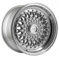 Llanta LENSO WHEELS BSX 8,0X15&quot; BLANK ET25 CB73,1 PLATA ARO PULIDO