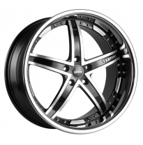 Llanta VERTINI WHEELS FAIRLADY 8,5X19&quot; 5X108 ET42 CB73,1 NEGRO MEC. ARO INOX