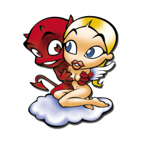 Pegatina Niño + Niña - 12x10cm