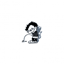 Adhesivo Bad Boy I - Negro - 14.5x13cm