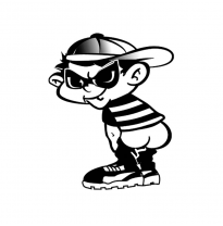 Adhesivo Bad Boy Ii - Negro - 14.5x11.5cm