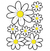 Sticker Hoja Flores - Blanco - 24,5x32,5cm