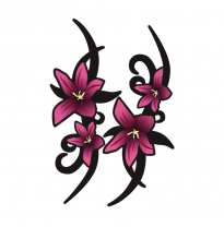 Set De Adhesivos Flores Tribales Rosa - 2x 23x9cm