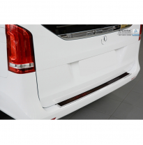 Protector De Paragolpes Trasero Inox &#039;Deluxe&#039; Mercedes Vito W447 2014- Cromado/Rojo-Negro Carbon