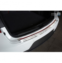 Protector Paragolpes Trasero Acero Inox &#039;Deluxe&#039; Porsche Macan 2014- Chrom/Red-Negro Carbon