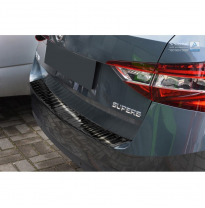Protector paragolpes trasero acero inox negro Skoda Superb III Combi 2015- &#039;Ribs&#039;