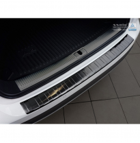 Protector paragolpes trasero Negro acero inox Audi A4 B9 Allroad 2016- &#039;Ribs&#039;