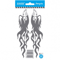 Auto Tattoo Sticker Águila con llamas 2pcs - 16,1x4,2cm