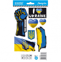 Auto Tattoo Sticker I love UKRAINE/mini collection - 12,5x17,1cm