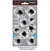 AutoTattoo Adhesivo Huellas de Escopeta 3D Cromo - 9,5 x 16,1 cm