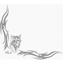 Auto Tattoo Sticker Wolf - 46x55cm - 2 piezas izquierda y derecha