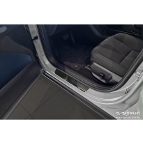 Protectores de umbral de puerta de acero inoxidable negros adecuados para Volvo EX30 2023- - 'Lines' - 4 piezas