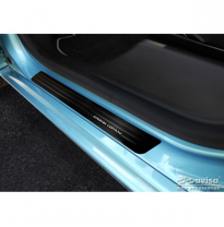 Protectores de umbral de puerta de acero inoxidable negro valido para Renault Zoe FL 2019- 'Edición especial' - 4 piezas