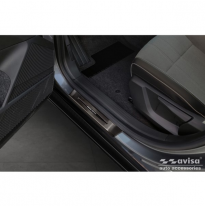 Protectores de umbral de puerta de acero inoxidable negro aptos para Renault Megane E-Tech 2022- - &#039;Special Edition&#039; - 4 piezas