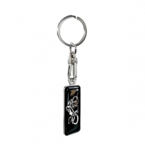 Llavero de acero inoxidable - &#039;Moto&#039; Negro