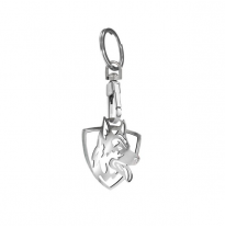Llavero de acero inoxidable - &#039;Pastor Alemán&#039; (Plata)