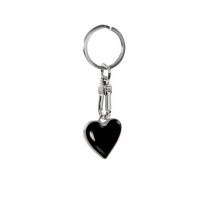 Llavero de acero - &quot;Corazón&quot; negro