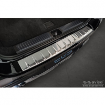 Protector de parachoques trasero de acero inoxidable apto para Mercedes EQS SUV (X296) 2022- &#039;Ribs&#039;