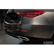 Protector de parachoques trasero de acero inoxidable cromado adecuado para Mercedes Clase C Sedan (W206) 2021- &#039;Ribs&#039;
