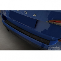Protector de parachoques trasero de aluminio negro mate adecuado para Skoda Kamiq 2019- &#039;Riffled Plate&#039;