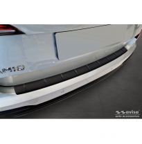 Protector de parachoques trasero de acero inoxidable negro mate apto para Skoda Kamiq Facelift 2024- &#039;Ribs&#039;