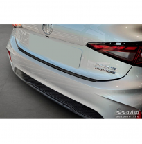 Protector de parachoques trasero de acero inoxidable negro mate Avisa adecuado para MG 3 III 2024 - 'Ribs'