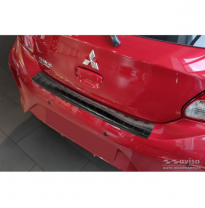 Protector de parachoques trasero de acero inoxidable negro apto para Mitsubishi Space Star Facelift 2020- &#039;Ribs&#039;