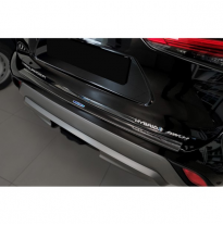 Protector de parachoques trasero en acero inoxidable negro para Toyota Highlander (XU70) 2020- &#039;Hybrid&#039;.