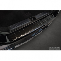 Protector de parachoques trasero de acero inoxidable negro apto para Mercedes EQS SUV (X296) 2022- &#039;Ribs&#039;