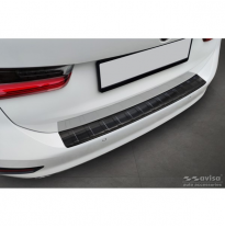 Protector de parachoques trasero de acero inoxidable negro adecuado para BMW Serie 3 G21 Touring 2019-2022 &#039;Ribs&#039;